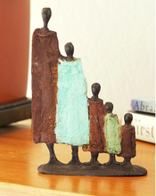 Load image into Gallery viewer, Bronze Sculpture Of An African Family  Educates Artisans Eco-Friendly Home Decoration
