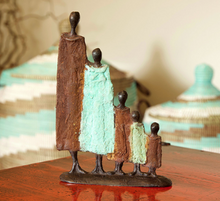 Load image into Gallery viewer, Bronze Sculpture Of An African Family  Educates Artisans Eco-Friendly Home Decoration

