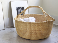 Load image into Gallery viewer, Handmade Oversized Decorative Bolga Basket From Ghana Made From Elephant Grass Decoration For Home Lovers
