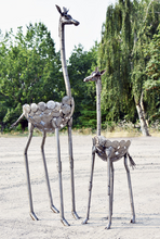 Load image into Gallery viewer, 4-5 Foot Tall Giraffe Recycled Metal Outdoor Planter Sculptures Fair Trade From Kenya Garden Decoration
