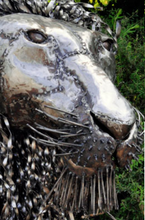 Load image into Gallery viewer, Large Recycled Metal Outdoor Lion Sculpture Fair Trade From Kenya Decoration For Home Lovers
