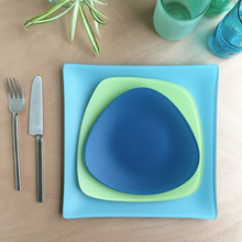 Load image into Gallery viewer, Sea Glass Dishes Place Setting- 3 Pieces, Recycled Glass Eco-Friendly Beauty And Health For Cookers
