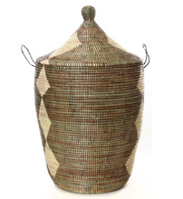 Load image into Gallery viewer, Set Of Three Handwoven Black &amp; Beige Hamper Baskets Decoration For Home Lovers
