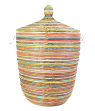 Load image into Gallery viewer, Large Handcrafted Rainbow Hamper Decorative Storage Basket Beauty And For Home Decorations
