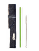 Load image into Gallery viewer, Single Classic Straw and Brush Set with a Sleeve (lots of colors) - Give Back Goods
