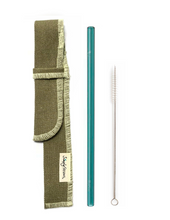 Load image into Gallery viewer, Single Classic Straw and Brush Set with a Sleeve (lots of colors) - Give Back Goods
