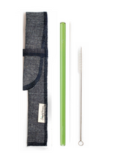 Load image into Gallery viewer, Single Classic Straw and Brush Set with a Sleeve (lots of colors) - Give Back Goods
