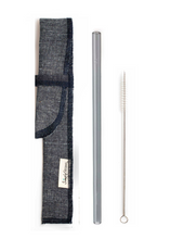 Load image into Gallery viewer, Single Classic Straw and Brush Set with a Sleeve (lots of colors) - Give Back Goods
