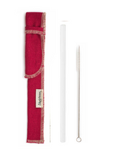 Load image into Gallery viewer, Single Classic Straw and Brush Set with a Sleeve (lots of colors) - Give Back Goods
