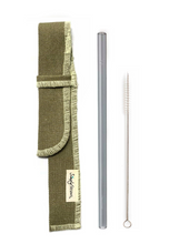 Load image into Gallery viewer, Single Classic Straw and Brush Set with a Sleeve (lots of colors) - Give Back Goods
