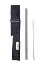 Load image into Gallery viewer, Single Classic Straw and Brush Set with a Sleeve (lots of colors) - Give Back Goods
