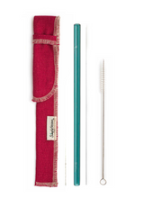 Load image into Gallery viewer, Single Classic Straw and Brush Set with a Sleeve (lots of colors) - Give Back Goods
