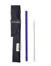 Load image into Gallery viewer, Single Classic Straw and Brush Set with a Sleeve (lots of colors) - Give Back Goods
