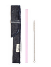 Load image into Gallery viewer, Single Classic Straw and Brush Set with a Sleeve (lots of colors) - Give Back Goods
