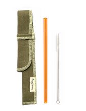 Load image into Gallery viewer, Single Classic Straw and Brush Set with a Sleeve (lots of colors) - Give Back Goods
