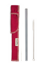 Load image into Gallery viewer, Single Classic Straw and Brush Set with a Sleeve (lots of colors) - Give Back Goods
