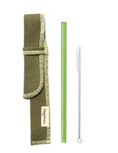 Load image into Gallery viewer, Single Classic Straw and Brush Set with a Sleeve (lots of colors) - Give Back Goods
