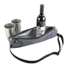 Load image into Gallery viewer, Denim Upcycled Bottle Holder Saves Landfill Space For Bardenders
