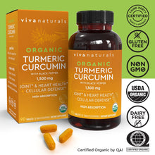 Load image into Gallery viewer, Organic Turmeric Curcumin  High Potency Turmeric Pills Organic for Joint Support Joint Supplements for Men &amp; Women
