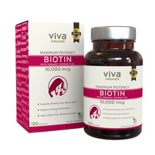 Load image into Gallery viewer, Viva Naturals Biotin 10000 mcg box
