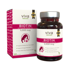 Load image into Gallery viewer, Viva Naturals Biotin 5000 mcg box
