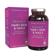 Load image into Gallery viewer, Viva Naturals Hair, Skin, Nails Vitamin bottle and box
