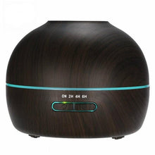Load image into Gallery viewer, Dark Wood Grained 300ml Wood Grained Essential Oil Diffuser with 7 Color LED Lights
