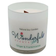 Load image into Gallery viewer, Wonderful Scents 11 oz Tumbler Candle Ginger and Frankincense Wood Wick
