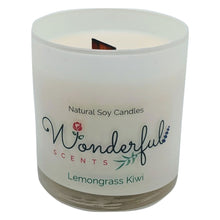 Load image into Gallery viewer, Wonderful Scents 11 oz Tumbler Candle Wood Wick Lemongrass Kiwi
