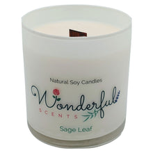 Load image into Gallery viewer, Wonderful Scents 11 oz Tumbler Candle Wood Wick Sage Leaf
