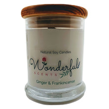 Load image into Gallery viewer, Wonderful Scents 12 oz Wood Wick Scented Candle Ginger and Frankincense
