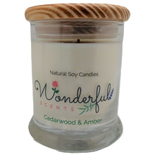 Load image into Gallery viewer, Wonderful Scents 12oz Soy Cedarwood and Amber Candle with Cotton Wick
