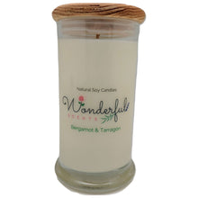 Load image into Gallery viewer, Wonderful Scents 21oz  Bergamot and Tarragon Candle with Cotton Wick
