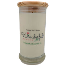 Load image into Gallery viewer, Wonderful Scents 21oz  Eucalyptus Essential Oil Candle with Cotton Wick
