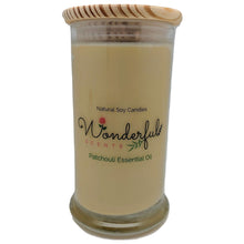 Load image into Gallery viewer, Wonderful Scents 21oz  Patchouli Essential Oil Candle with Cotton Wick
