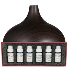 Load image into Gallery viewer, Wonderful Scents 300 Dark Wood Essential Oil Vase Diffuser  Black Label Oil Gift Set
