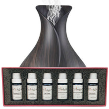 Load image into Gallery viewer, Wonderful Scents 400 ml Dark Wood Essential Oil Vase Diffuser Black Label Oil Gift Set

