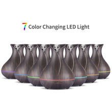 Load image into Gallery viewer, Wonderful_Scents_Dark_Wood_400ml_essential_oil_Diffuser_7_color_Leds_lights
