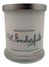 Load image into Gallery viewer, Wonderful Scents Opaque Status Jar Soy Candle Minted Peppermint Essential Oil Scented
