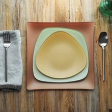 Load image into Gallery viewer, Set of 4 Recycled 7" SeaGlass Triangle plates, USA Made, Lead &amp; Cadmium Free - Give Back Goods
