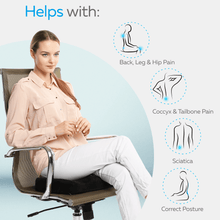 Load image into Gallery viewer, Everlasting Comfort Gel Infused Memory Foam Coccyx Seat Cushion
