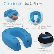 Load image into Gallery viewer, Everlasting Comfort Gel Infused Memory Foam Travel Pillow
