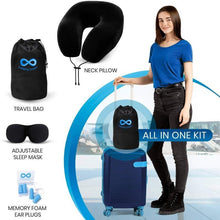 Load image into Gallery viewer, Everlasting Comfort Memory Foam Airplane Travel Pillow Kit
