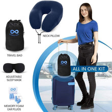 Load image into Gallery viewer, Everlasting Comfort Memory Foam Airplane Travel Pillow Kit
