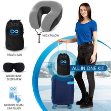 Load image into Gallery viewer, Everlasting Comfort Memory Foam Airplane Travel Pillow Kit

