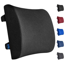 Load image into Gallery viewer, Everlasting Comfort Memory Foam Back Cushion Lumbar Support Pillow Black
