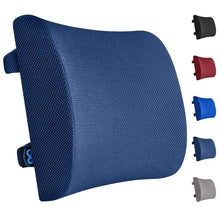 Load image into Gallery viewer, Everlasting Comfort Memory Foam Back Cushion Lumbar Support Pillow Navy Blue
