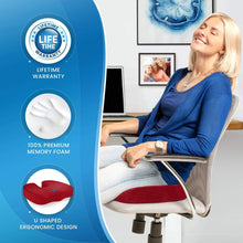 Load image into Gallery viewer, Everlasting Comfort Memory Foam Coccyx Seat Cushion for Office Chair
