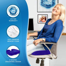 Load image into Gallery viewer, Everlasting Comfort Memory Foam Coccyx Seat Cushion for Office Chair

