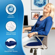 Load image into Gallery viewer, Everlasting Comfort Memory Foam Coccyx Seat Cushion for Office Chair
